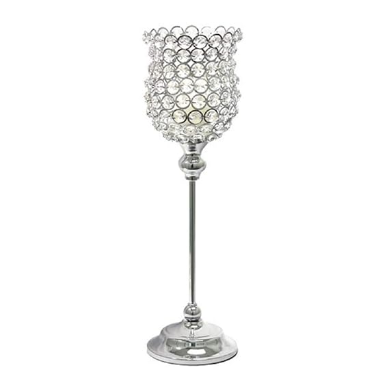 Event Decor Direct Real Crystal Hourglass Candle Holder