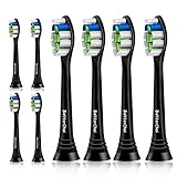 Compatible Philips Sonicare DiamondClean and Exceptional Plaque Control Brush Heads, 8 Pack, Black, HX6068. Up to 6x more Plaque than a Manual Toothbrush. This Product has Patent, Protected by US Law.