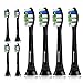 Compatible Philips Sonicare DiamondClean and Exceptional Plaque Control Brush Heads, 8 Pack, Black, HX6068. Up to 6x more Plaque than a Manual Toothbrush. This Product has Patent, Protected by US Law.