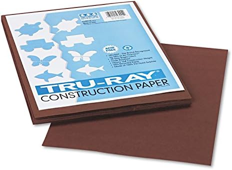 Pacon 103024 Tru-Ray Construction Paper, 76 lbs., 9 x 12, Dark Brown, 50 Sheets/Pack