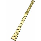 NewLife 12-15mm Metal Watchband | Women's Gold-Tone Stainless Steel Replacement Watchstrap with Clasp