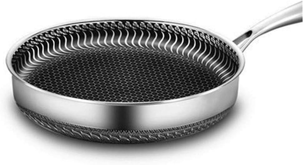 Amaonz 304 Stainless Steel Frying Pan Wok Nonstick Pan Doubleside
