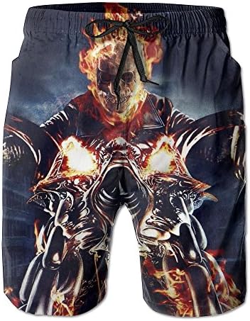 Fire Skeleton Man Riding A Motorcycle/men Unique Lounge Pants