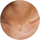 Btysun Birthstone Necklace for Women, Birthday Gifts for Her Gold Birthstone Necklaces for Women Teen Girl Gifts Trendy Rhomboid Pendant Necklace 21st 30th Mom Birthday Gift Christmas Jewelry