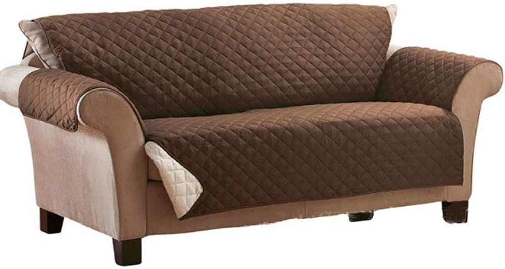 Mitef Pet Sofa Protection Embossed Slipcover, Three-Seat Sofa, Dark Brown