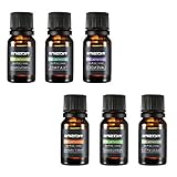 VicTsing Set of 6 Aromatherapy Essential Oil 100% Pure Therapeutic Grade, Scented Oil Basic Sampler Set (Orange, Lavender, Tea Tree, Lemongrass, Eucalyptus, Peppermint, 6 Bottles 10ml/.33fl oz Each)