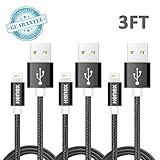 Kenex® 3 Pack 3.3ft USB 2.0 Nylon Braided Lightning Cable USB Charging Cable Cord for iPhone 6S/6S Plus/6 Plus/6/5/5C/5S, iPad Air, Mini 4, iPod 5 and iPod 7