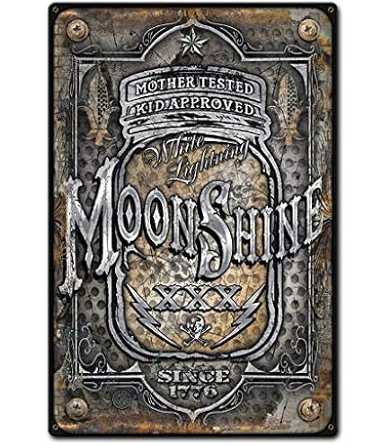 Moonshine Truck Blechschild Vintage – Wanddekoration 20,3 X 30,5 Cm, Für Bar, Wohnzimmer Oder Als Geschenk