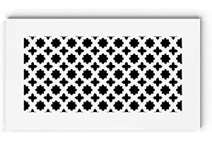 SABA Home Decor Air Vent Cover Grille - Acrylic Plexiglass 4 x 12 Duct Opening, 6 x 14 Overall White Finish Decorative Covers for Walls & Ceilings NOT for Floor USE, Venetian