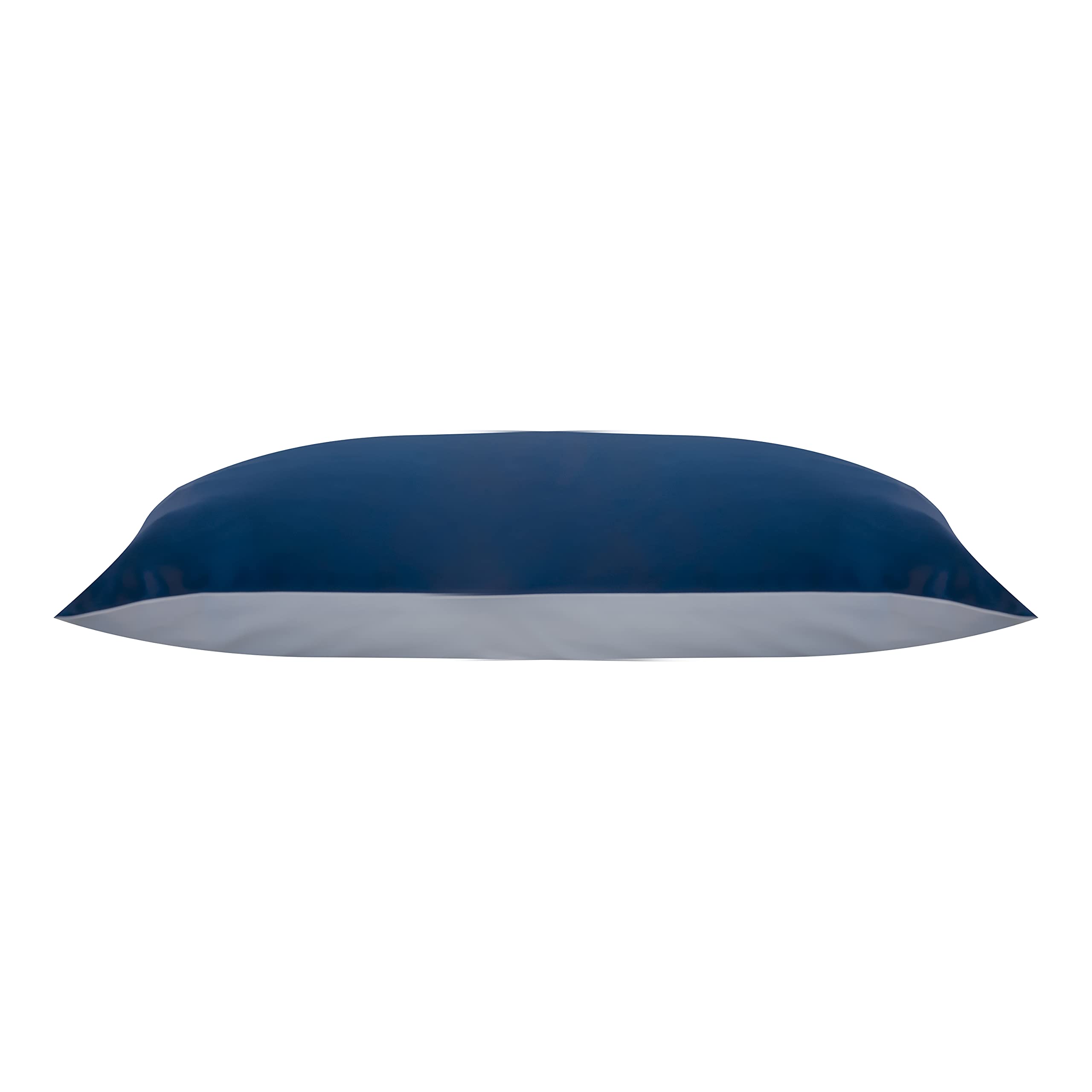 Jasmine Silk 100% Pure Mulberry Silk 19 Momme Charmeuse Silk Pillowcase With Cotton underside for Hair and Skin 1pc 50 x 75 cm Hypoallergenic Envelope Closure (Navy)