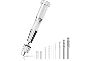 Pin Vise 0.3-3.6mm with 25HHS Drill Bits Set, Hand Vise Swivel Head Pin Vise Hand Drill Twist Drill Bit Set Hand Drill Pin Dr