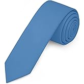 Jacob Alexander Men's Skinny Width 2" Solid Color Tie