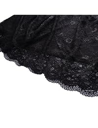 Chicwe - Vestido de encaje elástico con cintura fruncida, largo hasta la rodilla, informal, para fiesta, cóctel, para mujer