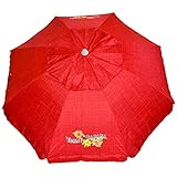 Tommy Bahama 2015 Sand Anchor 7 feet Beach Umbrella with Tilt and Telescoping Pole- red
