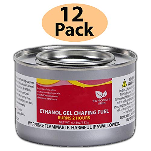 Chafing Dish Fuel Cans Includes 12 Ethanol Gel Chafing Fuels, Burns