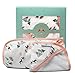 Luxury Extra Soft Bamboo Baby Girl Towel with Hood (Hooded) & Washcloth Set | Organic & Gentle For Newborn/Toddler Skin | Absorbs Better Than Cotton To Quickly Warm Infant After Bath or Pool.