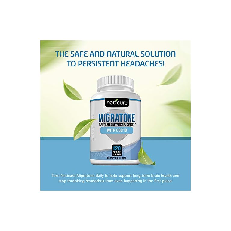 Migratone Natural Headache Support Migraine Supplement with PA Free Butterbur, Magnesium