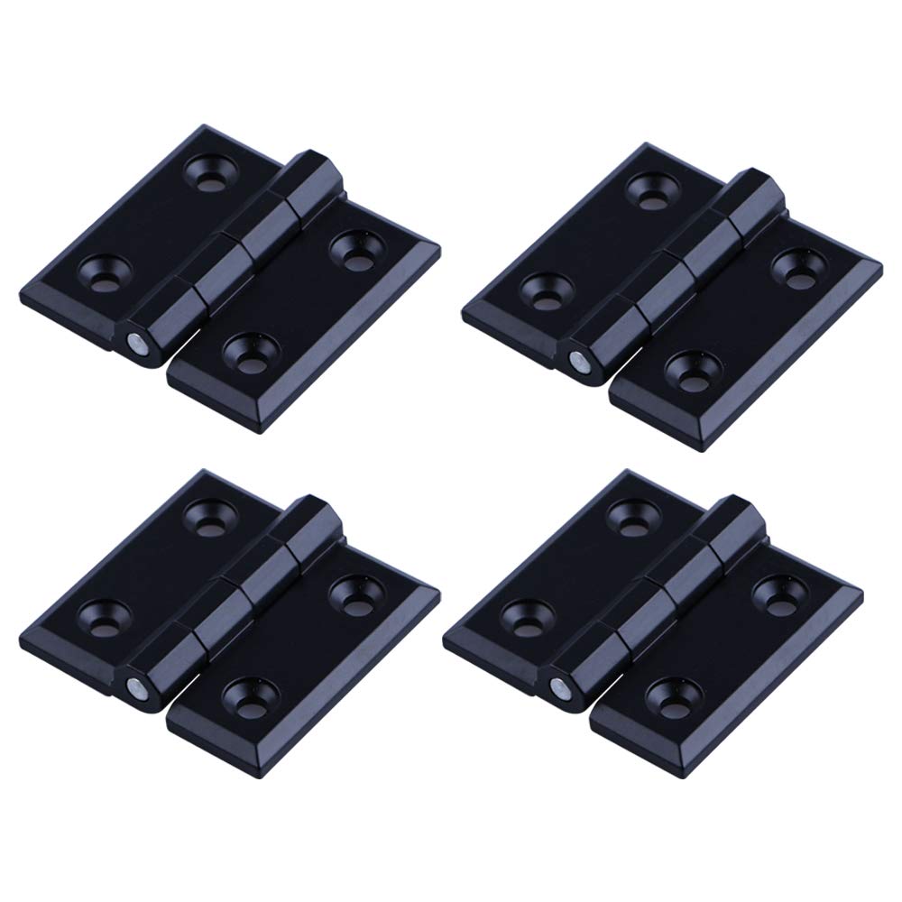 YOFASEN Folding Hinges - 4PCS Hardware Door Hinges for Household Closet Door, Zinc Alloy, Black, 40 * 40 * 5mm