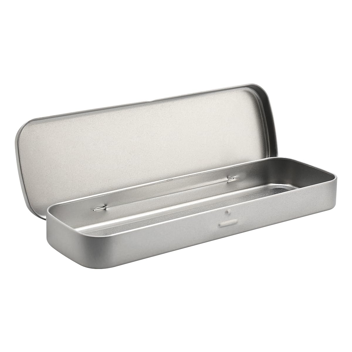 GLADFRESIT Metal Rectangular Pencil Case, Empty Hinged Tin Box for Pens Pencils Makeup Storing School Household Goods Organiser