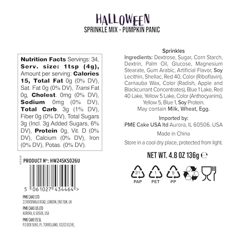 PME HALLOWEEN SPRINKLES – PUMPKIN PANIC (4.8OZ)