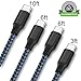 USB Type C Cable, Airsspu 4Pack 3FT 6FT 6FT 10FT Nylon Braided USB A to USB C Charger Cable Fast Charging Cord for Samsung Galaxy S9 S8 Plus Note 8, LG G5 G6 V30, HTC 10, Nexus 5X,Google Pixel XL-Blue