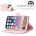 FYY Case for iPhone X/iPhone 10, [RFID Blocking Wallet][Makeup Case] Premium PU Leather Wallet Case with Cosmetic Mirror, Card Slots and Wrist Strap for iPhone X Edition (2017)/iPhone 10 Pink