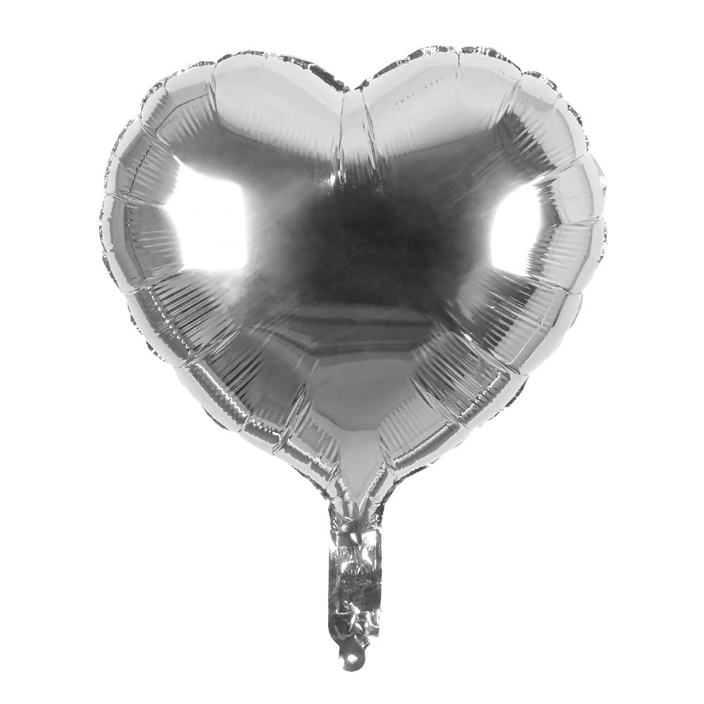 Boland - Foil Balloon Heart, Size 40 x 45 cm, Balloon Suitable for Air and Helium with Straw for Inflation, Decoration, Gift, Birthday