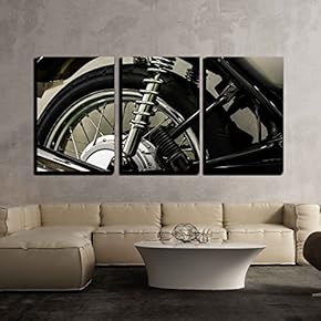 Vintage Motorcycle Detail x3 Panels