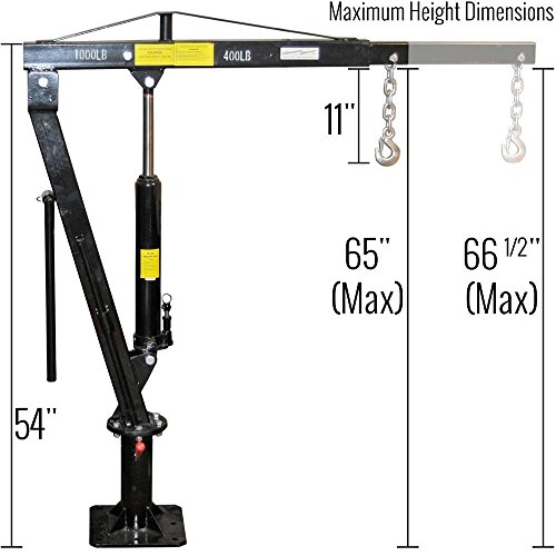 Discount Ramps Pickup Truck Bed Hoist Jib Crane 1,000 lb. Capacity