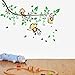 Lovely Jungle Monkey Wall Sticker Monkey Dancing on Tree Branch Nursery Wall Decal