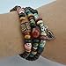 November's Chopin (TM) Unique Metal Pendant Wood Beads Leather Adjustable Multi Wrap Bracelet