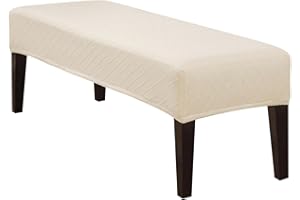 SearchI Dining Bench Cover, Stretch Washable Long Bench Seat Covers, Rectangle Dining Table Bench Slipover for Dining Room, Living Room, Kitchen(Beige)