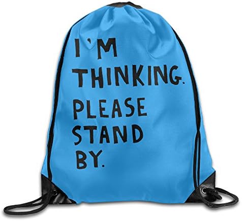 ZARRHOUSE Sack Bag I'm Thinking Please Stand By Cute Beam Mouth Backpack Portable Gym Sack Pack Drawstring Emoji Backpack Daily Pull String Bag Lovely Kid's School Bag