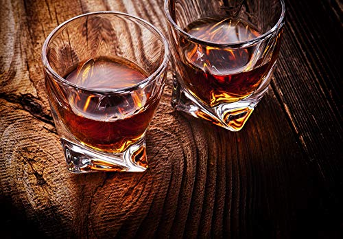 5-tlg Whisky-Set Karaffe Trinkgläser - Geschenk-Set aus Glas - Whiskey Dekanter 800ml mit 4 Whiskygläser 300ml für Rum, Scotch, Cognac - Männer Geschenk - mit Geschenkbox – Bild 5