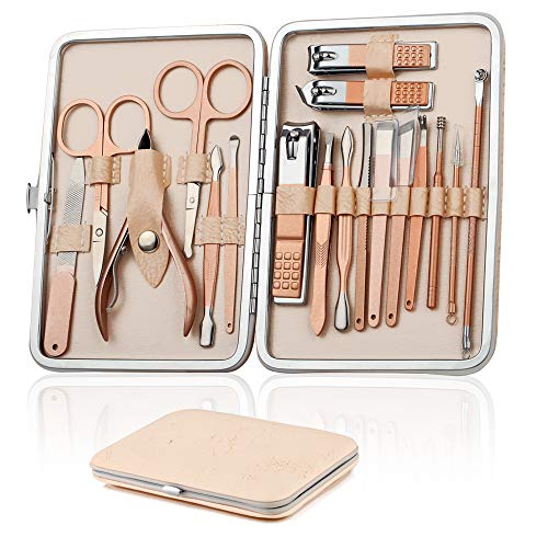Manicure Set Nail Clippers Pedicure Kit, Upgrade 18PCS Stainless Steel