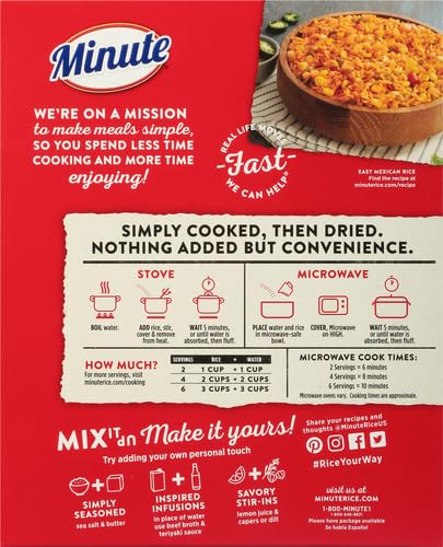 MINUTE WHITE RICE, INSTANT WHITE RICE FOR QUICK DINNER MEALS, 72-OUNCE BOX