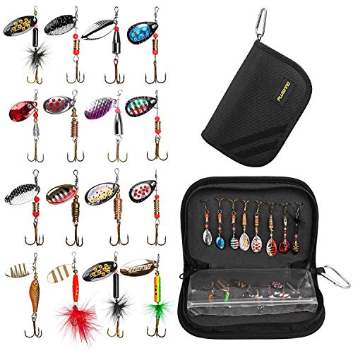 Angelköder,Blinker/Spinner/Wobbler Set,Angelset mit Tragetasche für Hecht,Zander,Barsch und Forelle