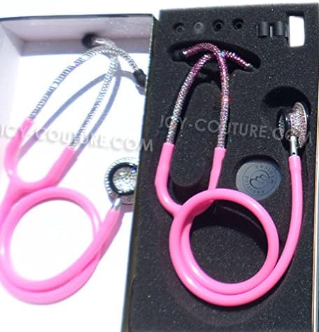 ICY Couture Pink Tube Stethoscope with Swarovski Crystals (Littmann Cardiology, Diamond Crystals)
