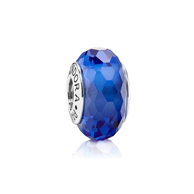 PANDORA Murano Glass Fascinating Blue Charm with Sterling Core 791067