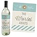 Big Dot of Happiness - World Awaits - Travel Theme Decorations for Women and Men - Wine Bottle Label Stickers - Set of 4