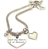 Half My Heart Is In Heaven ChubbyChicoCharms Pewter Charm 8