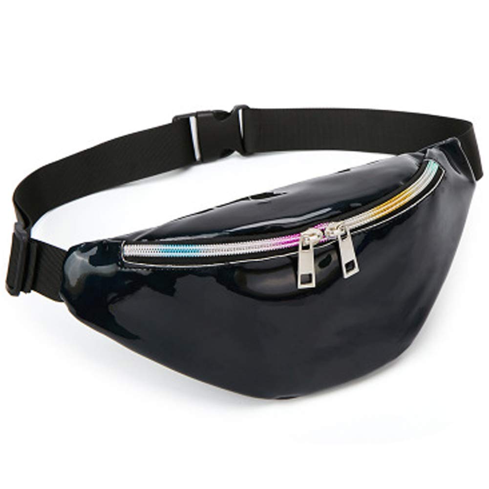 Multifunction Outdoor Travel Sports Waist Pack Water Bottle Pockets Bag Shoulder Bag(Black Reflective)