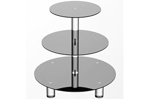 3 Tier Black Acrylic Cupcake Stand, Cupcake Stand for 24 Cupcakes for Weddings, Christmas, Reception, Holidays, Parties, Rave