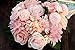 Meiliy 1 Bunch 8 Pcs Artificial Rose Dahlia Daisy Flower Bouquet Bride Bridesmaid Holding Flowers for Home Hotel Office Wedding Party Garden Craft Art Decor, Pink&Champagne
