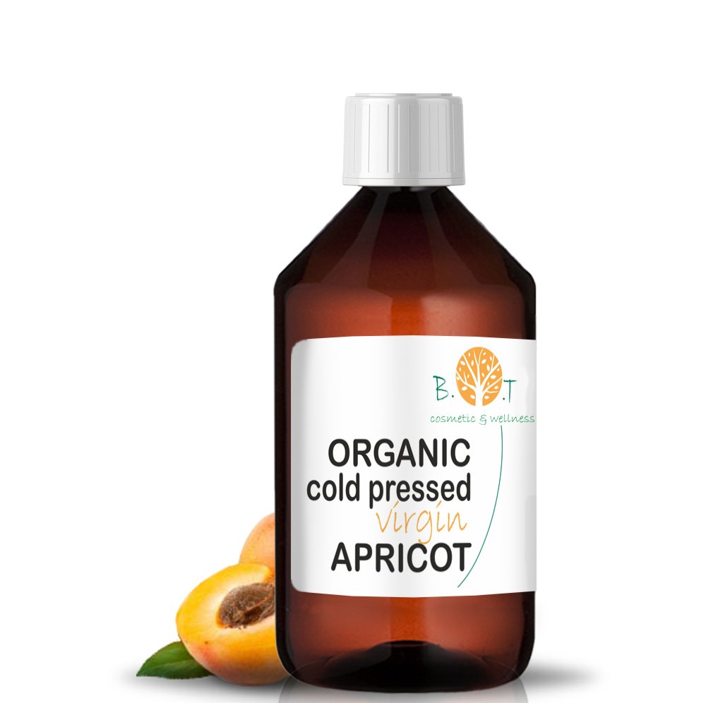 B.O.T. Cosmetics & Wellness - Organic Cold Pressed Apricot Kernel Oil | Facial, Body & Hair Moisturiser | Anti-Ageing & Rejuvenating | Omega 6 & Omega 9 Rich, 500 ml Pack of 1
