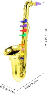 HOMSFOU Golden Kids Saxophone Toy Musical Instrument 8 Keys Plastic Toddler view 2