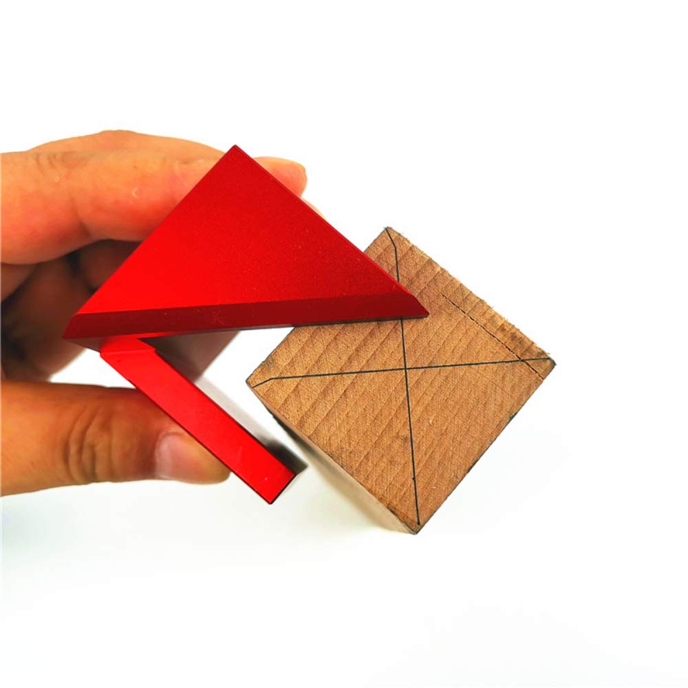 Wotendy Center Line Scriber, 45/90 Degree Right Angle Line Gauge Carpenter Ruler, Woodworking Aluminum Alloy Center Scribe Square Center Scribe Measuring Tool