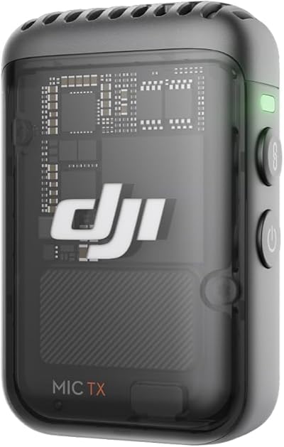 DJI Mic 2-Sender (Schattenschwarz), kabelloses Mikrofon mit intelligenter Rauschunterdrückung, 14 Stunden interne Aufnahme, 6 Stunden Akkulaufzeit, magnetische Befestigung, Bluetooth-Mikrofon