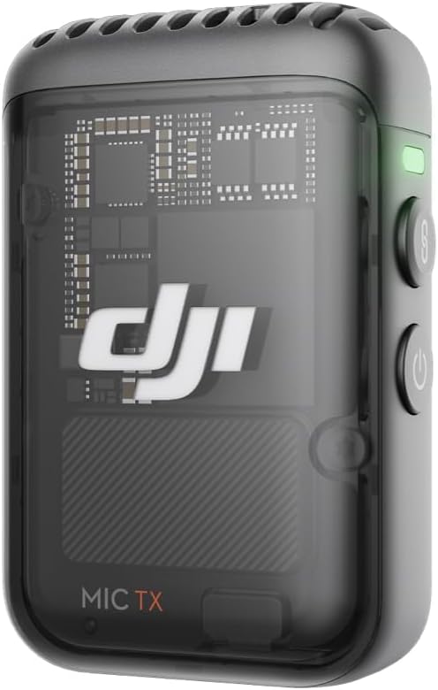 DJI Mic 2-Sender (Schattenschwarz), kabelloses Mikrofon mit intelligenter Rauschunterdrückung, 14 Stunden interne Aufnahme, 6 Stunden Akkulaufzeit, magnetische Befestigung, Bluetooth-Mikrofon