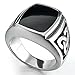 INBLUE Men's Stainless Steel Enamel Ring Silver Tone Black Celtic Knot Signet Triquetra Size10
